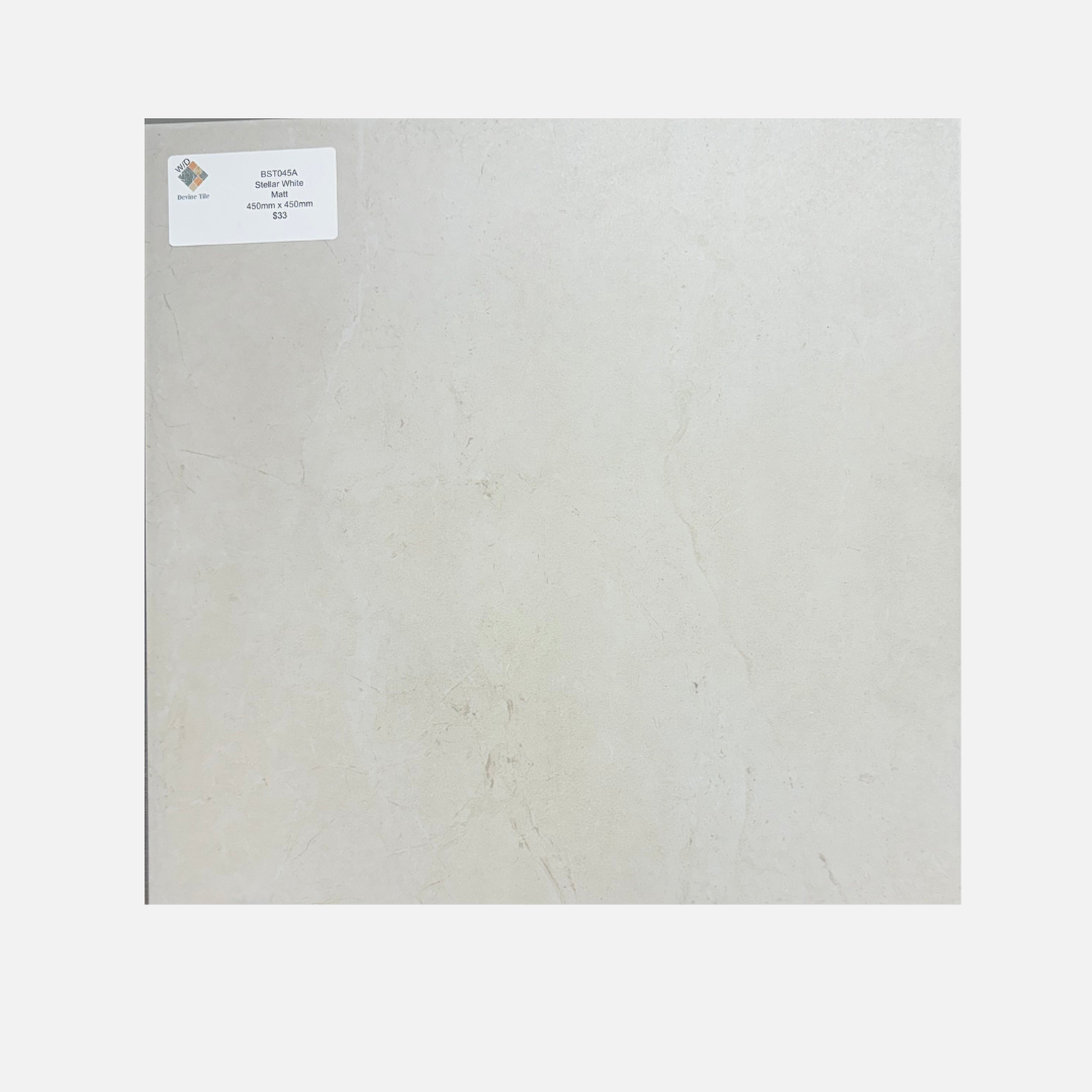 Steller White Matt Porcelain Tile