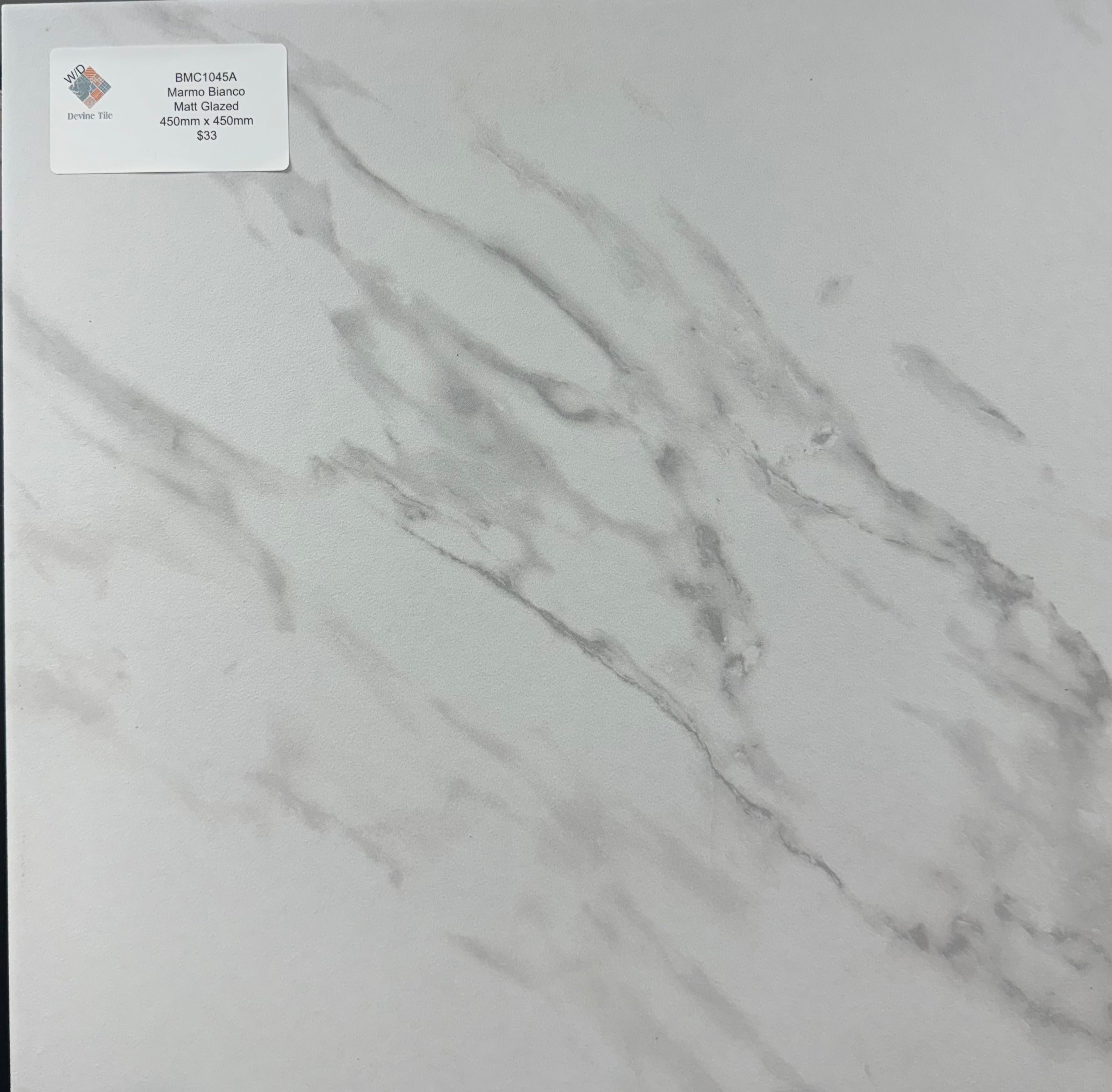 Marmo Bianco Matt Glazed Porcelain Tile