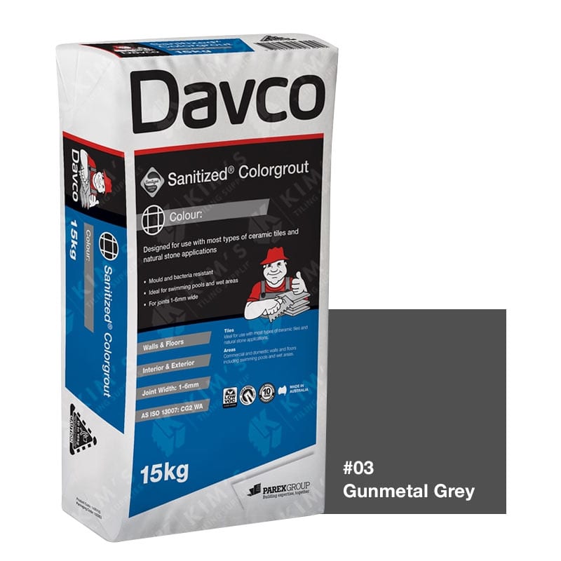 SIKA DAVCO Sanitized Colorgrout #03 Gunmetal Grey 15Kg