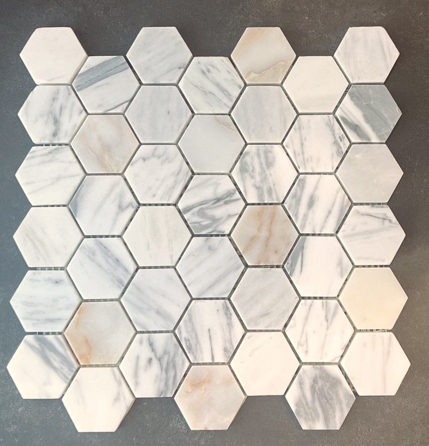 hexagon gold & grey mosaic