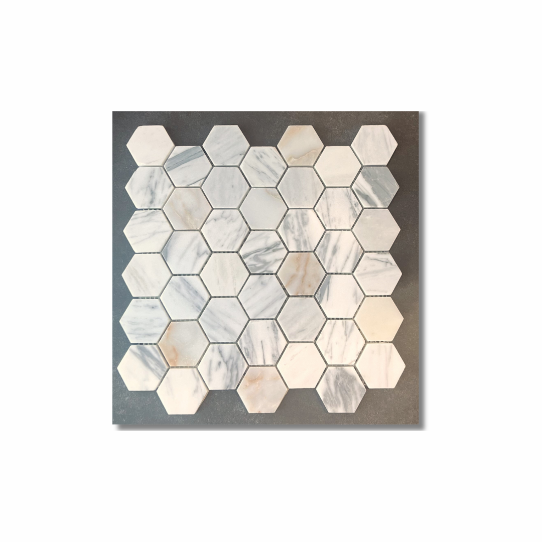 hexagon gold & grey mosaic