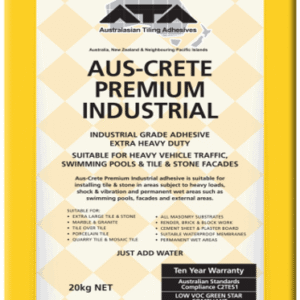 ATA AUS-CRETE PREMIUM INDUSTRIALINDUSTRIAL GRADE ADHESIVE EXTRA HEAVY DUTY WHITE GREY 20KG