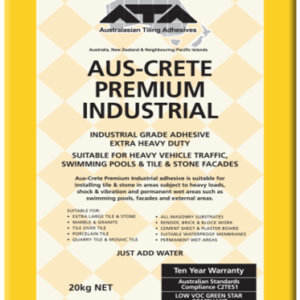 AUS-CRETE PREMIUM INDUSTRIALINDUSTRIAL GRADE ADHESIVE EXTRA HEAVY DUTY WHITE GREY 20KG 20Kg