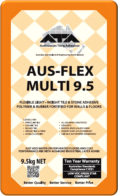 ATA AUS-FLEX MILTI 9.5 FLEXIBLE LIGHT-WEIGHT TILE & STONE ADHESIVE