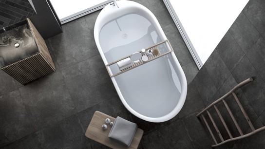 Graphite, Grey, Light Grey White Matt Porcelain Floor Tile 300x600mm