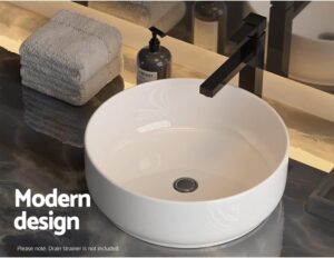 GO14 Round Above-Counter Basin High Gloss White view 2