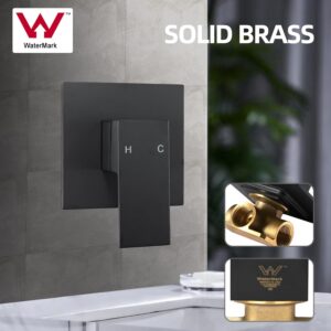Square Shower Wall Mixer Matt Black view 3