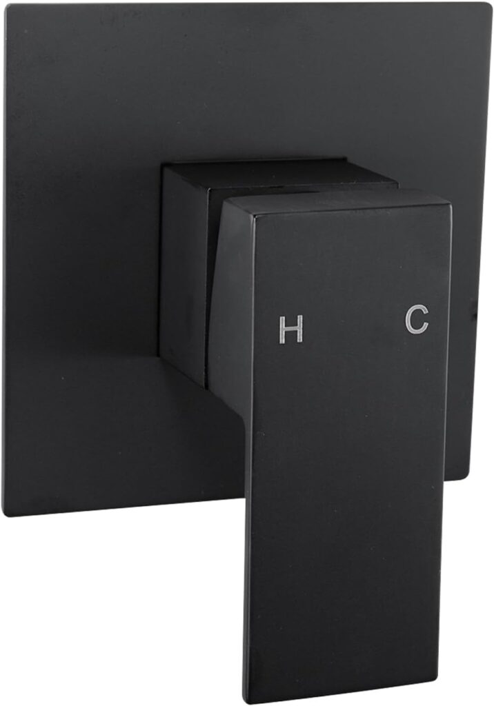 Square Shower Wall Mixer Matt Black