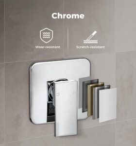 Square Shower Wall Mixer Chrome view 3
