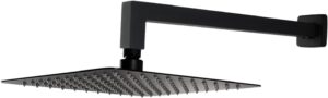 Square Rain Shower Head and Arm Matt Black view 1