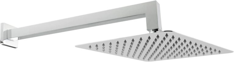 Square Rain Shower Head and Arm Chrome