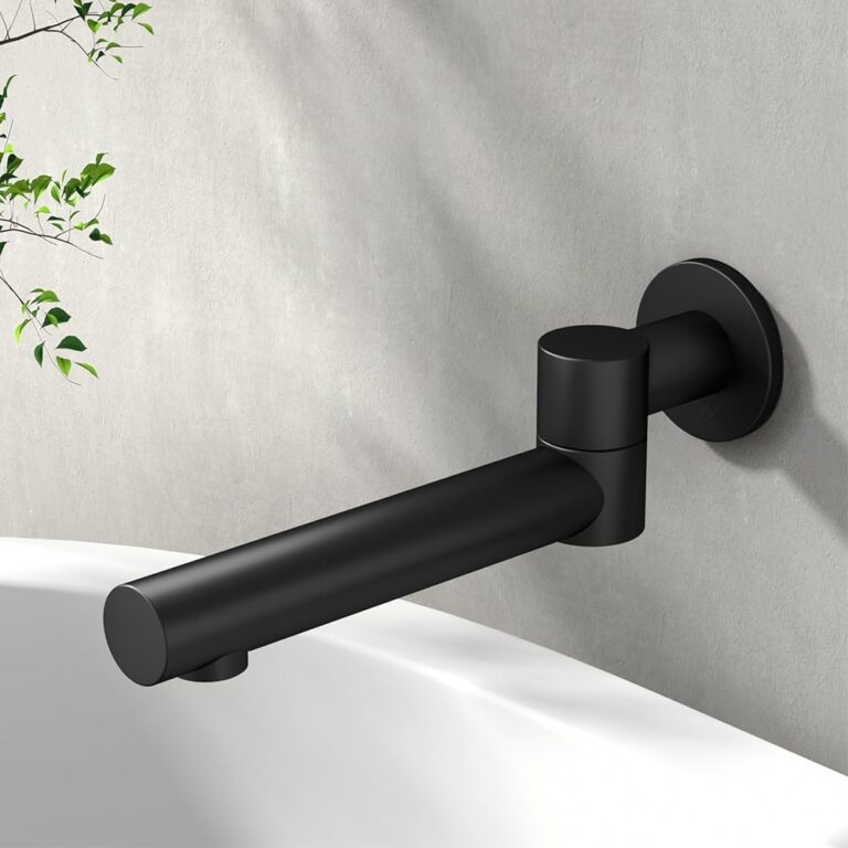 Round Swivel Bath Spout Matt Black