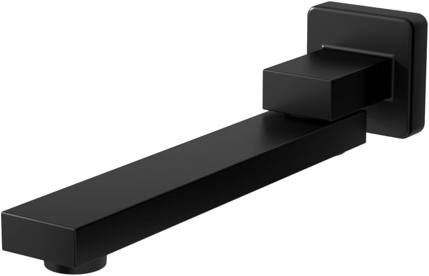 Square Swivel Bath Spout Matt Black