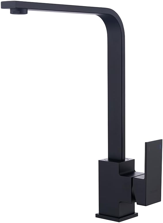 Square Gooseneck Kitchen Mixer Matt Black