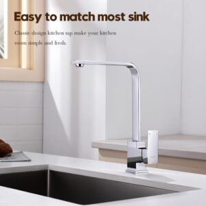 Square Gooseneck Basin Mixer Chrome view 2