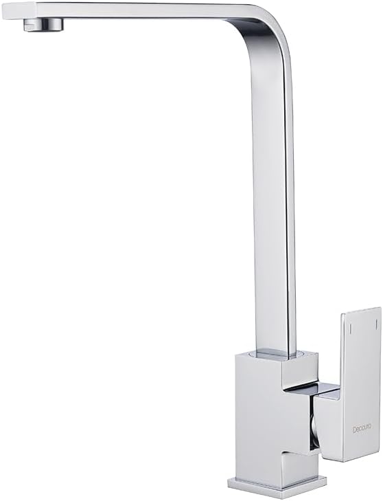 Square Gooseneck Basin Mixer Chrome