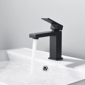 Square Basin Mixer Matt Black view 2