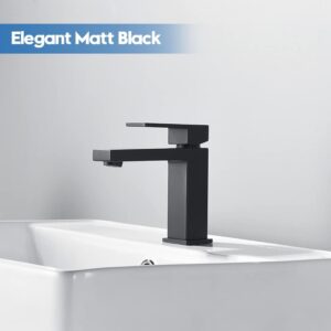 Square Basin Mixer Matt Black view 1