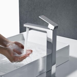 Tall Square Basin Mixer Chrome view 2