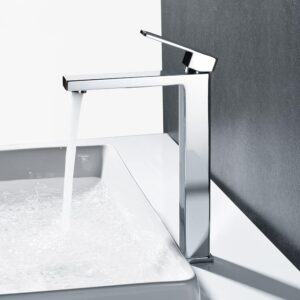 Tall Square Basin Mixer Chrome view 1