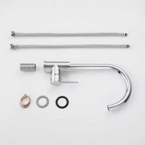 Round Gooseneck Kitchen Mixer Chrome view 2