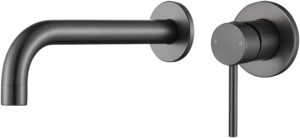 Round Wall Basin Set Matt Black view 1
